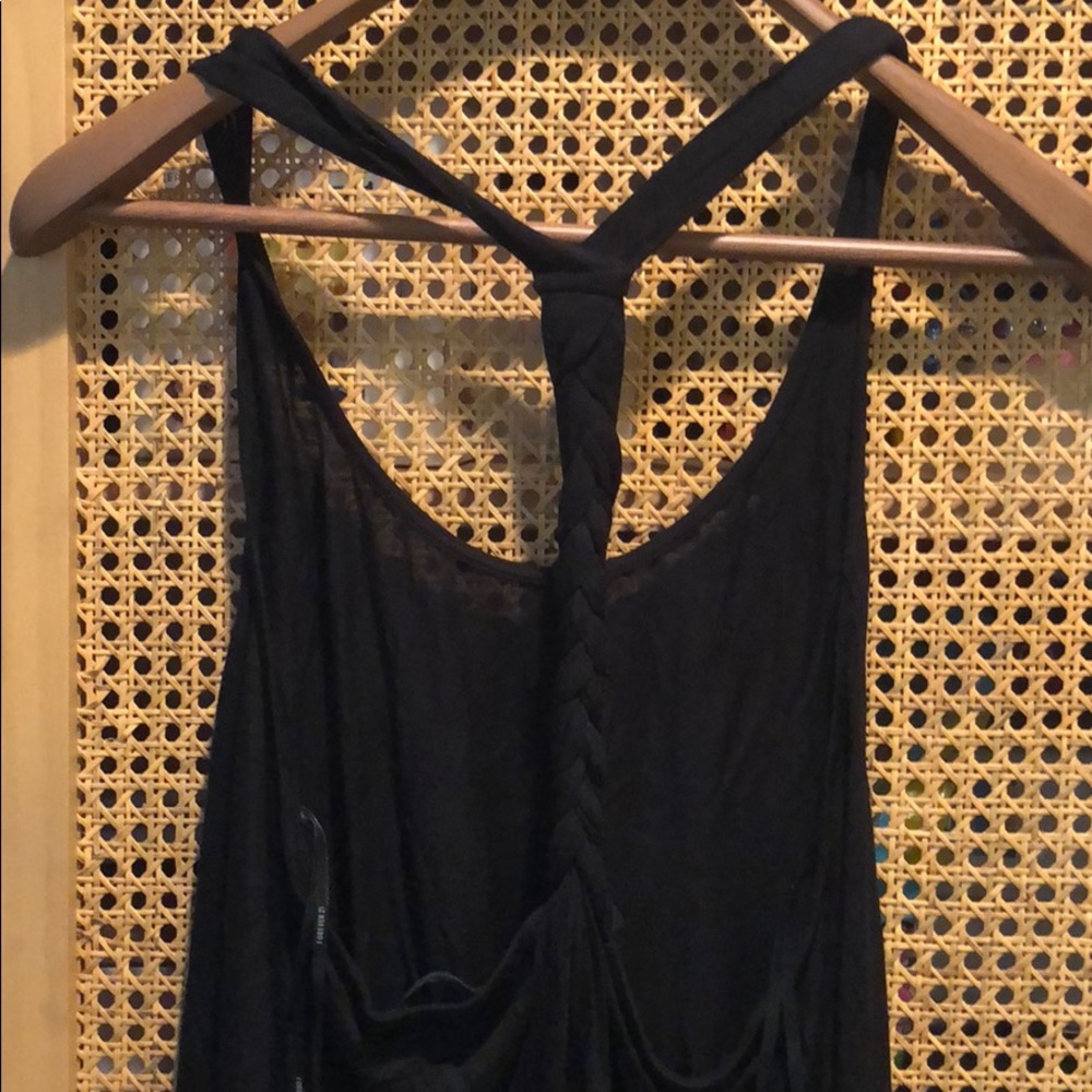Braided tie drop back tank top